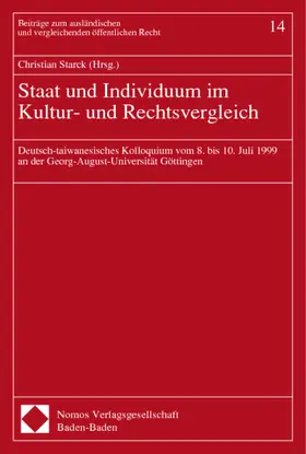 Starck |  Staat und Individuum im Kultur- und Rechtsvergleich | Buch |  Sack Fachmedien