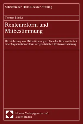 Blanke |  Rentenreform und Mitbestimmung | Buch |  Sack Fachmedien