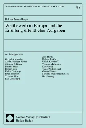 Brede |  Wettbewerb in Europa und die Erfüllung öffentlicher Aufgaben | Buch |  Sack Fachmedien