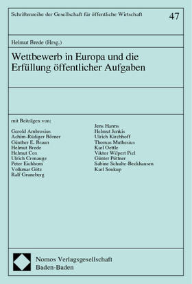 Brede | Wettbewerb in Europa und die Erfüllung öffentlicher Aufgaben | Buch | 978-3-7890-6891-1 | sack.de