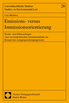 Meinken | Emissions- versus Immissionsorientierung | Buch | 978-3-7890-7426-4 | sack.de