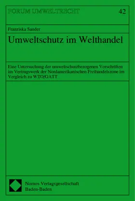  Umweltschutz im Welthandel | Buch |  Sack Fachmedien
