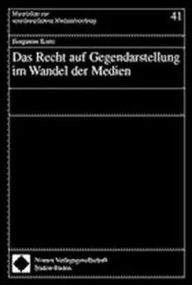  Das Recht auf Gegendarstellung im Wandel der Medien | Buch |  Sack Fachmedien