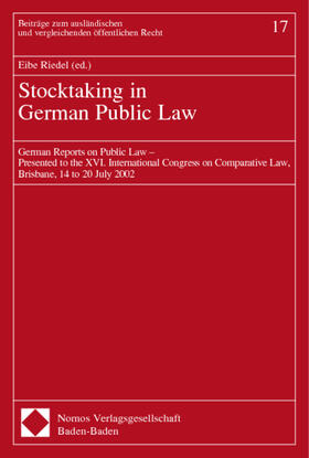 Riedel | Stocktaking in German Public Law | Buch | 978-3-7890-7901-6 | sack.de