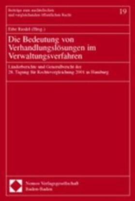 Riedel | Bedeutung v. Verhandlungslösungen | Buch | 978-3-7890-8200-9 | sack.de