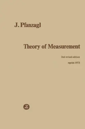 Pfanzagl |  Theory of Measurement | Buch |  Sack Fachmedien