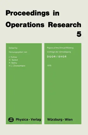Kohlas / Seifert / Stähly |  Proceedings in Operations Research 5 | Buch |  Sack Fachmedien