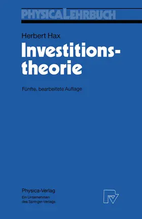 Hax |  Investitionstheorie | Buch |  Sack Fachmedien