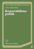 Klein |  Klein, H: Konzernbilanzpolitik | Buch |  Sack Fachmedien