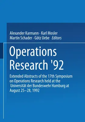 Karmann / Uebe / Mosler |  Operations Research '92 | Buch |  Sack Fachmedien