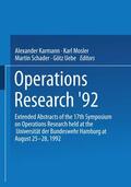 Karmann / Uebe / Mosler |  Operations Research ¿92 | Buch |  Sack Fachmedien