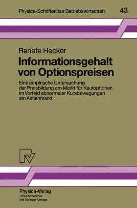 Hecker |  Informationsgehalt von Optionspreisen | Buch |  Sack Fachmedien