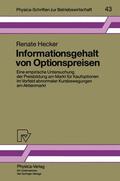 Hecker |  Hecker, R: Informationsgehalt von Optionspreisen | Buch |  Sack Fachmedien