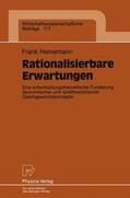 Heinemann |  Heinemann, F: Rationalisierbare Erwartungen | Buch |  Sack Fachmedien