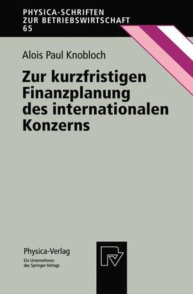 Knobloch | Knobloch, A: Zur kurzfristigen Finanzplanung des internation | Buch | sack.de