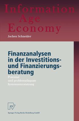 Schneider | Schneider, J: Finanzanalysen in der Investitions- und Finanz | Buch | 978-3-7908-1169-8 | sack.de