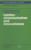 Meyer-Krahmer / Lange |  Geisteswissenschaften und Innovationen | Buch |  Sack Fachmedien