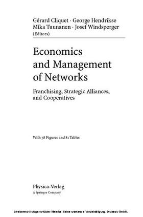 Cliquet / Hendrikse / Tuunanen | Economics and Management of Networks | E-Book | sack.de