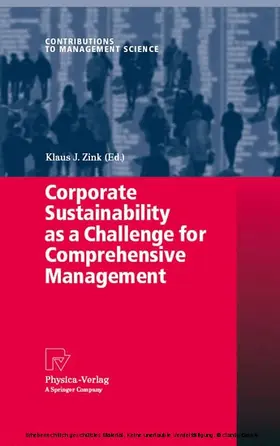 Zink | Corporate Sustainability as a Challenge for Comprehensive Management | E-Book | sack.de