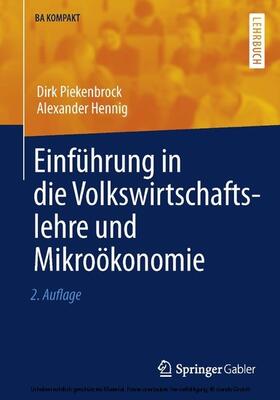 Piekenbrock / Hennig | Einführung in die Volkswirtschaftslehre und Mikroökonomie | E-Book | sack.de