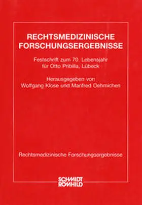 Klose / Oehmichen |  Festschrift zum 70. Lebensjahr für Otto Pribilla, Lübeck | Buch |  Sack Fachmedien