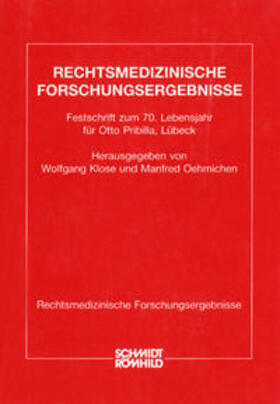 Klose / Oehmichen | Festschrift zum 70. Lebensjahr für Otto Pribilla, Lübeck | Buch | 978-3-7950-0102-5 | sack.de