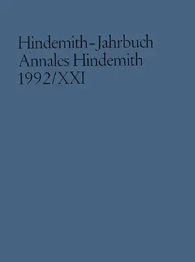 Hindemith-Institut, Frankfurt / Main |  Hindemith-Jahrbuch | Buch |  Sack Fachmedien