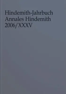 Hindemith-Institut, Frankfurt / Main |  Hindemith-Jahrbuch | Buch |  Sack Fachmedien