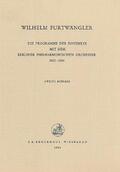 Furtwängler |  Programme der Konzerte mit dem Berliner Philharmonischen Orchester 1922-1954 | Buch |  Sack Fachmedien