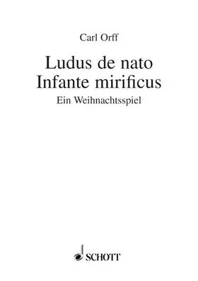  Ludus de nato Infante mirificus | Buch |  Sack Fachmedien