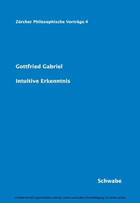 Gabriel |  Intuitive Erkenntnis | eBook | Sack Fachmedien