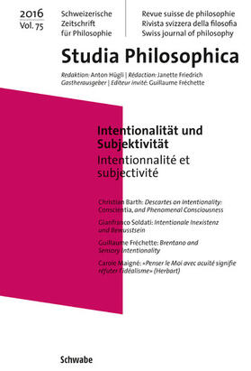 Schweizerische Gesellschaft für Philosophie / Hügli / Friedrich | Intentionalität und Subjektivität | E-Book | sack.de