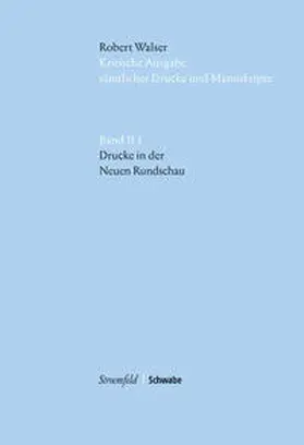 Walser / Heerde / von Reibnitz |  Kritische Robert Walser-Ausgabe (KWA) Bd. 2 | Buch |  Sack Fachmedien