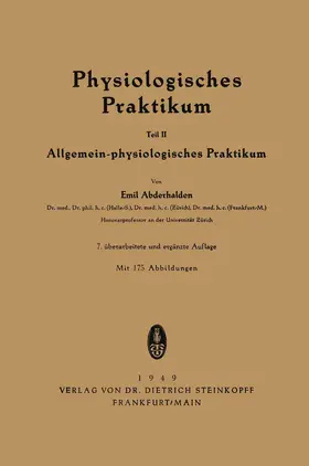 Abderhalden |  Physiologisches Praktikum | Buch |  Sack Fachmedien