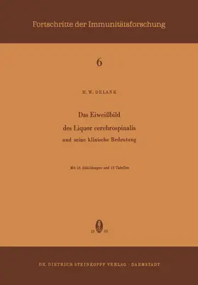 Delank |  Das Eiweissbild des Liquor Cerebrospinalis und Seine Klinische Bedeutung | Buch |  Sack Fachmedien