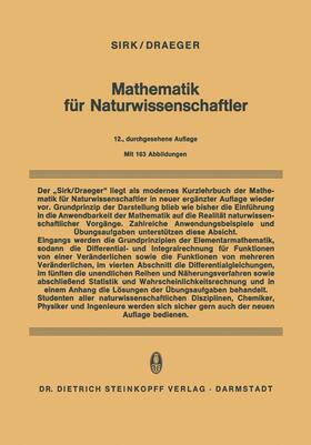 Sirk |  Sirk, H: Mathematik für Naturwissenschaftler | Buch |  Sack Fachmedien