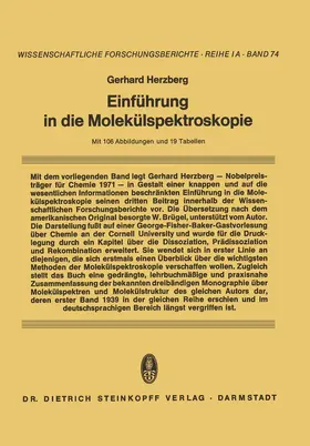 Herzberg |  Einführung in die Molekülspektroskopie | Buch |  Sack Fachmedien