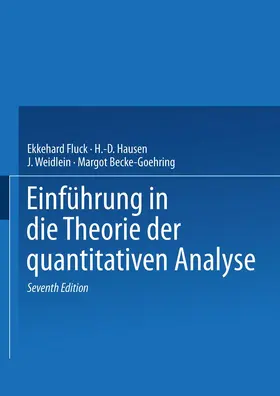 Fluck / Becke-Goehring | Einführung in die Theorie der quantitativen Analyse | Buch | 978-3-7985-0788-3 | www.sack.de