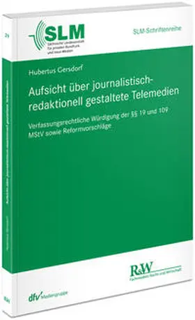 Gersdorf |  Aufsicht über journalistisch-redaktionell gestaltete Telemedien | Buch |  Sack Fachmedien