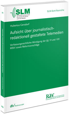 Gersdorf | Aufsicht über journalistisch-redaktionell gestaltete Telemedien | Buch | 978-3-8005-1874-6 | sack.de