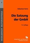 Korts |  Die Satzung der GmbH | Buch |  Sack Fachmedien