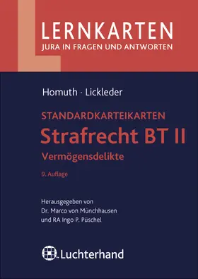 Homuth / Lickleder / Münchhausen |  Strafrecht BT II - Vermögensdelikte | Buch |  Sack Fachmedien