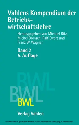 Bitz / Domsch / Ewert |  Vahlens Kompendium der Betriebswirtschaftslehre Bd. 2 | eBook | Sack Fachmedien