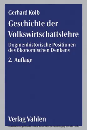 Kolb |  Geschichte der Volkswirtschaftslehre | eBook | Sack Fachmedien