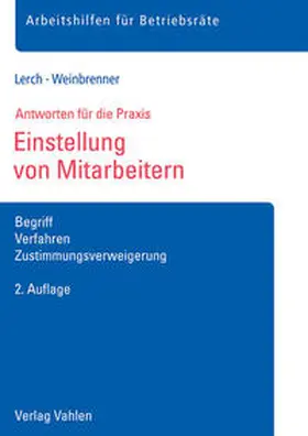 Lerch / Weinbrenner | Einstellung von Mitarbeitern | Buch | 978-3-8006-5295-2 | www.sack.de