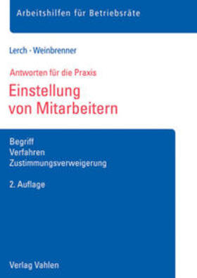 Lerch / Weinbrenner | Einstellung von Mitarbeitern | Buch | 978-3-8006-5295-2 | sack.de