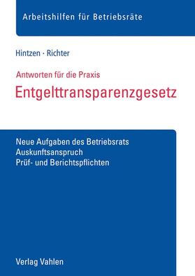 Hintzen / Richter | Hintzen, M: Entgelttransparenzgesetz | Buch | 978-3-8006-5792-6 | sack.de