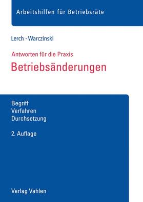 Lerch / Warczinski (geb. Portnjagin) | Betriebsänderungen | Buch | 978-3-8006-6162-6 | sack.de