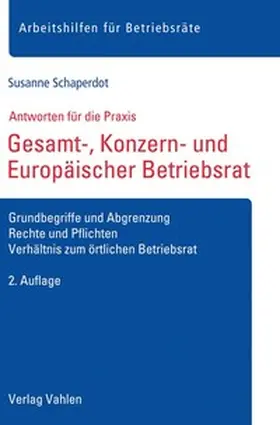 Schaperdot |  Gesamt-, Konzern- und Europäischer Betriebsrat | Buch |  Sack Fachmedien