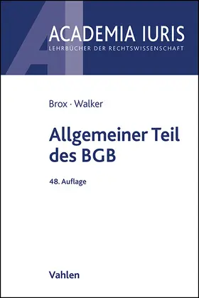 Brox / Walker |  Allgemeiner Teil des BGB | Buch |  Sack Fachmedien